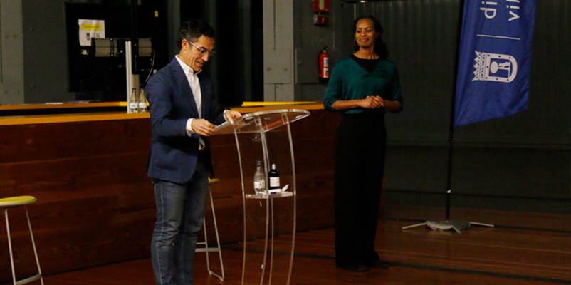 Ramón Arroyo en la presentación de Villaverde Sport4All / Fotografía de Sara Martín