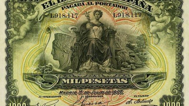 Billete de 500 pesetas de España (1907)
