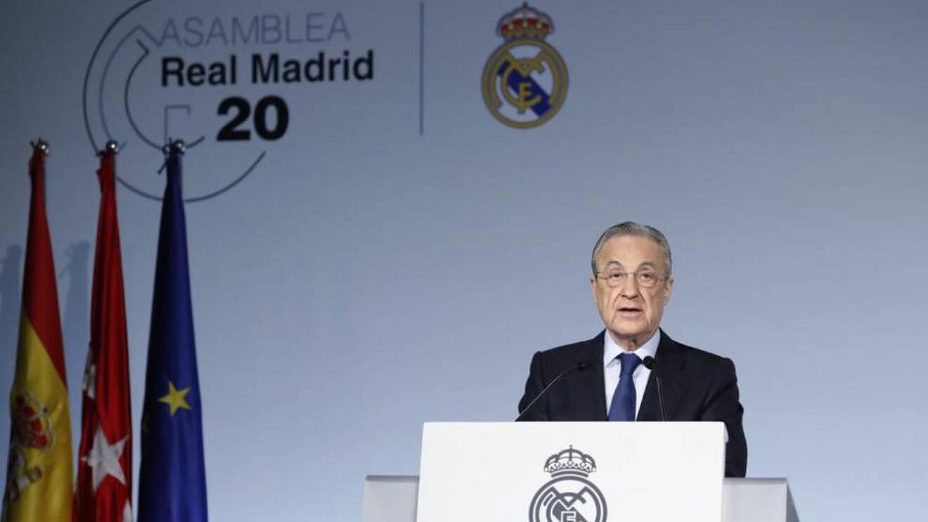 Florentino Pérez durante la Asamblea del año pasado / MARCA