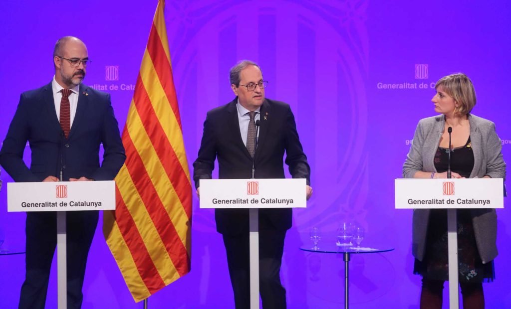 Buch, Torra y Vergés durante una rueda de prensa / El Triangle