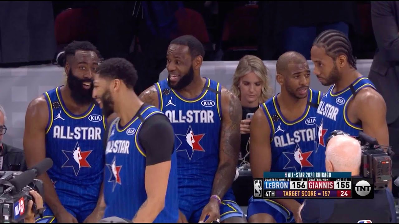 Lebron James con Harden durante el All Star Game de 2020 / Youtube