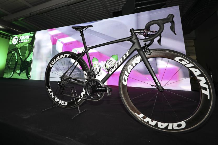 La bicicleta del Kerm Pharma Team durante la presentación / Mundo Deportivo