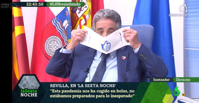 Revilla presentó las mascarillas en La Sexta después de hacerlo en rueda de prensa / Que