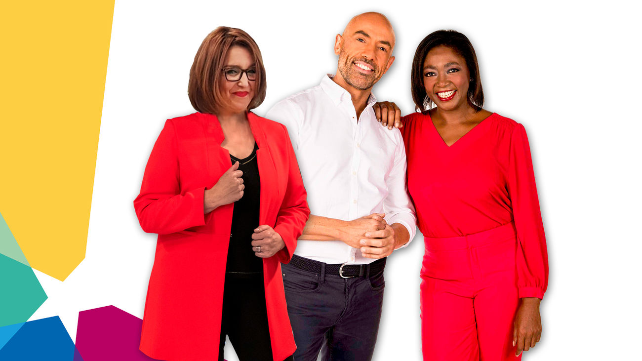 Francine Gálvez, Emilio Pineda y María López/Telemadrid