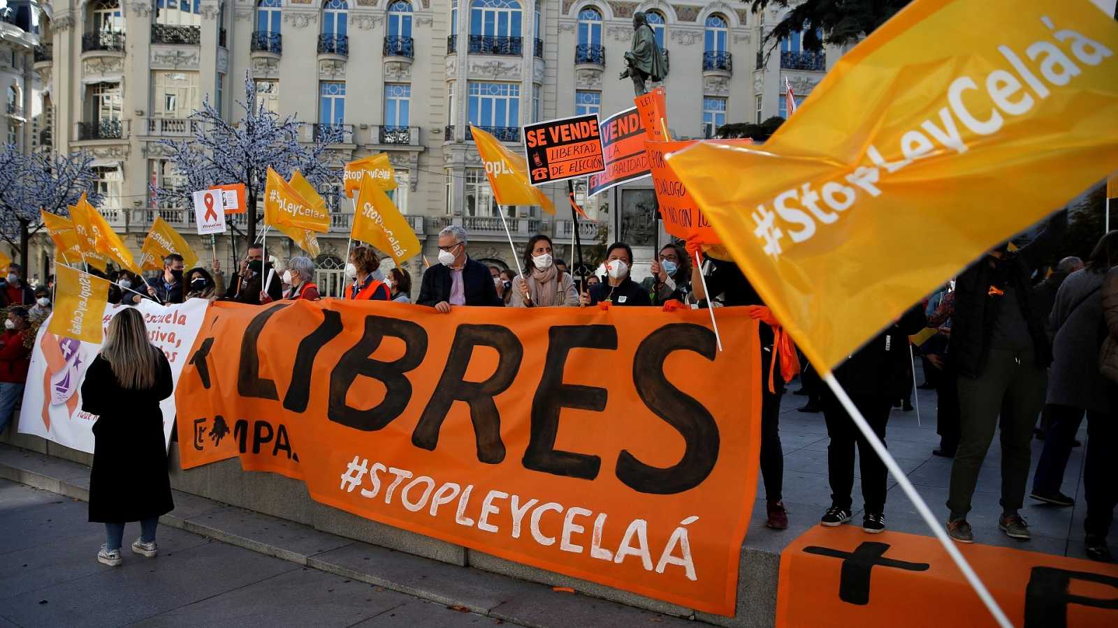 La escuela concertada se manifiesta en Madrid contra la Ley Celaá / RTVE.es