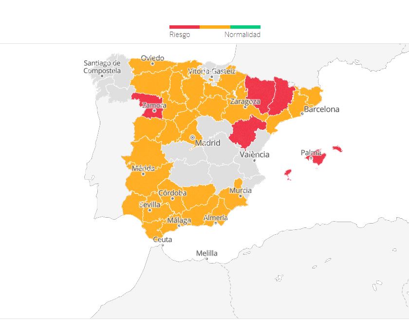 Mapa de rebrotes en España / El País