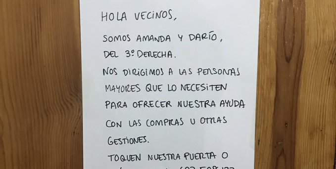 Cartel solidaridad entre vecinos