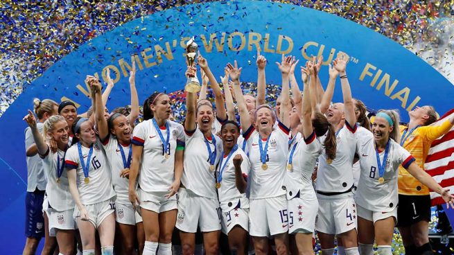 La Selección femenina de Estados Unidos celebrando el Mundial de 2019 / OKDiario