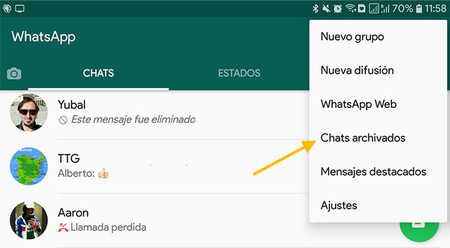 ¿Cómo acceder a los chats archivados de Whatsapp? / Xataka