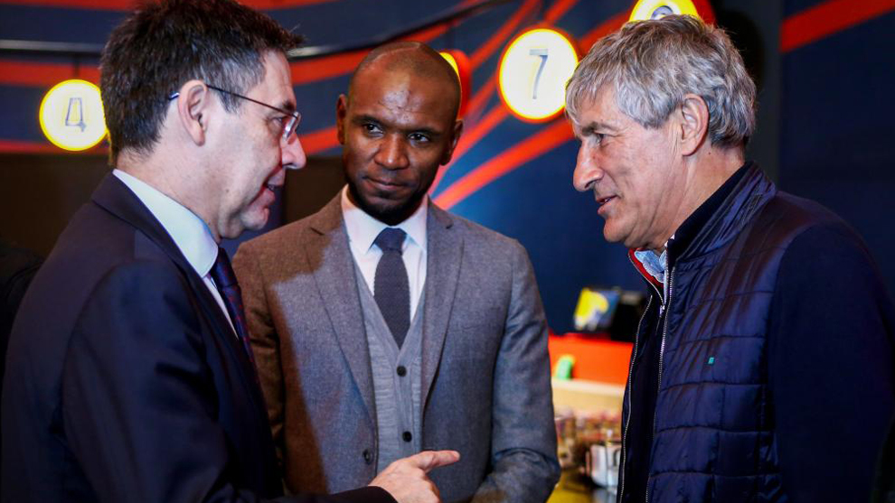 Quique Setién durante la presentación / MARCA