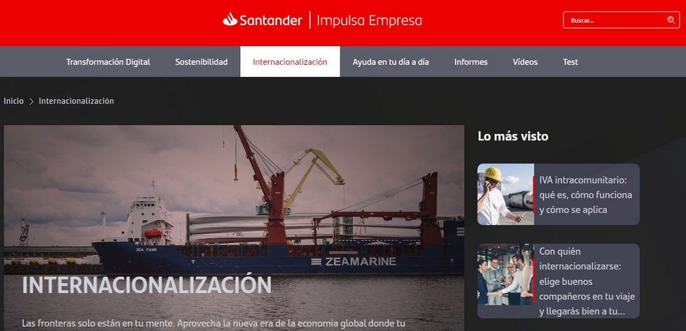 Santander Impulsa Empresa es la nueva plataforma del Banco Santander / Empresa Exterior 