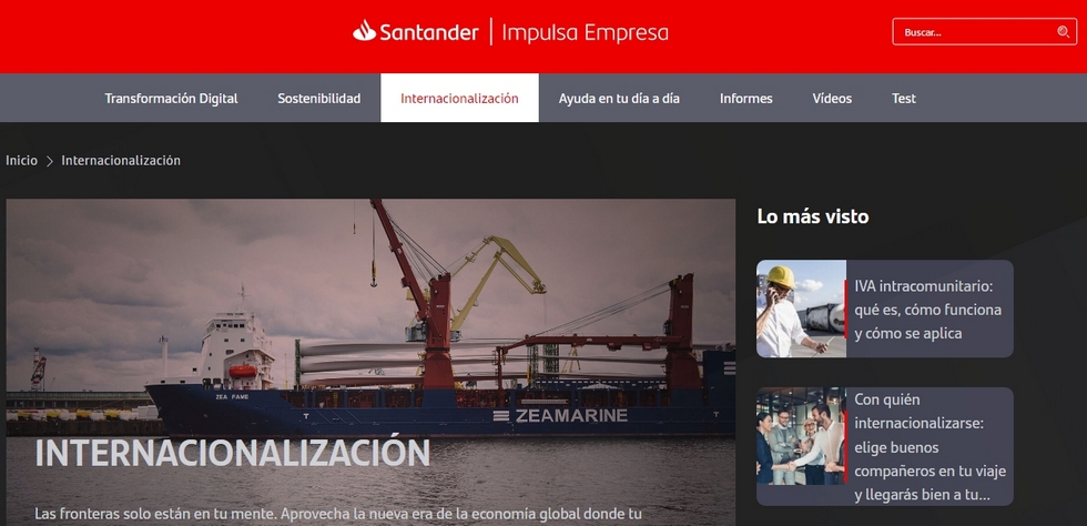 Santander Impulsa Empresa es la nueva plataforma del Banco Santander / Empresa Exterior