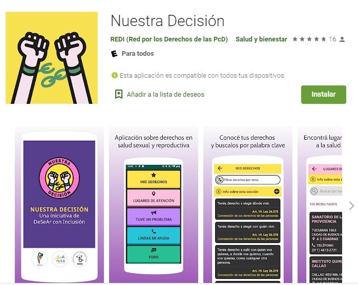 La app 'Nuestra decisión' disponible en Google Play