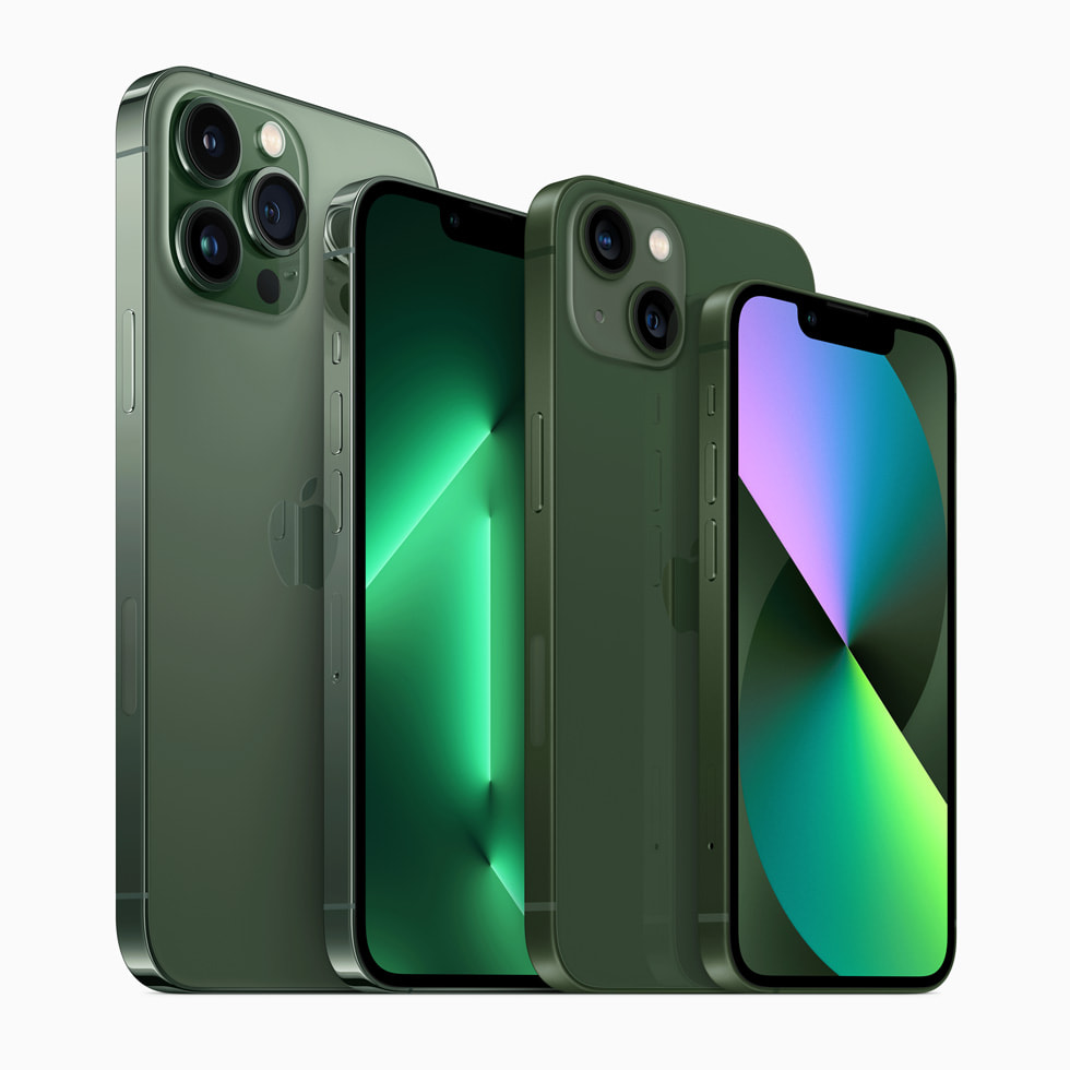 iPhone 13 y iPhone 13 Pro en color verde/Apple