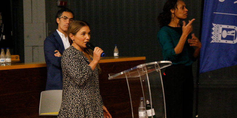 Zuriñe Rodríguez en la presentación de Villaverde Sport4All / Fotografía de Sara Martín