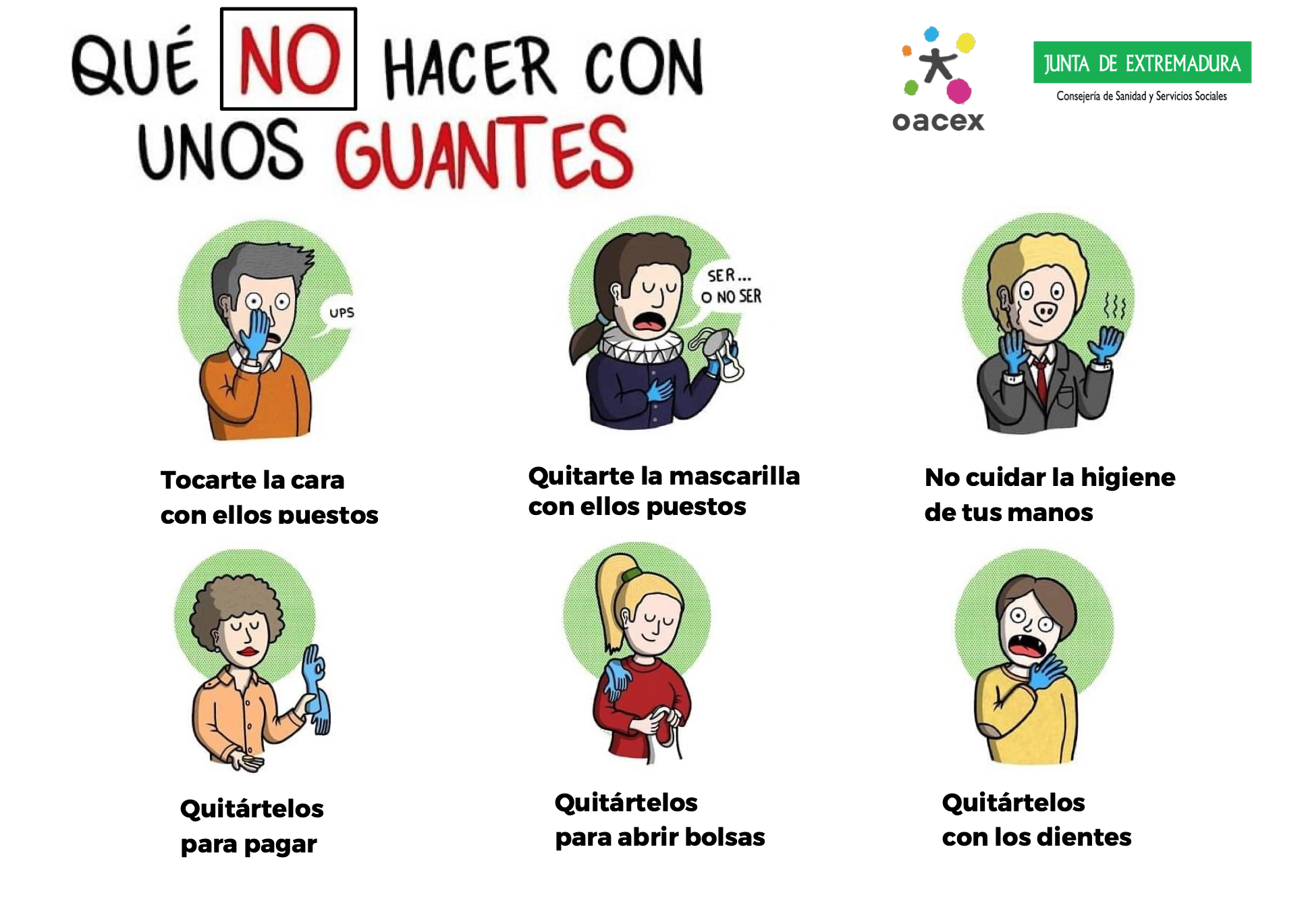 Qué no debemos hacer con guantes.