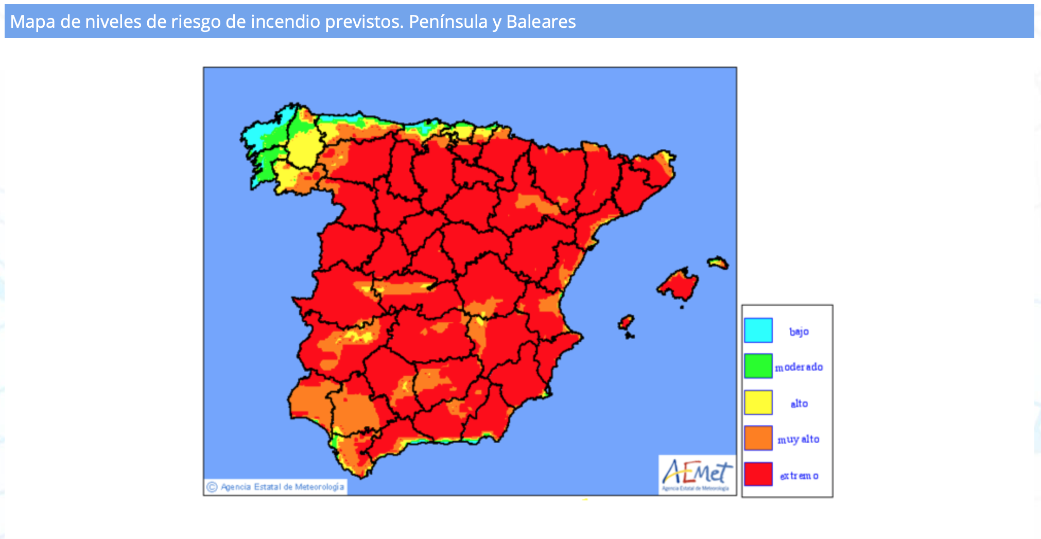 Mapa de España / AEMET
