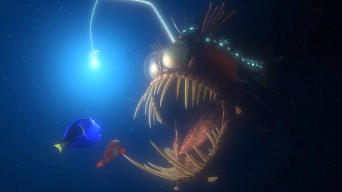 Pez linterna, animación de la película de Disney 'Buscando a Nemo'