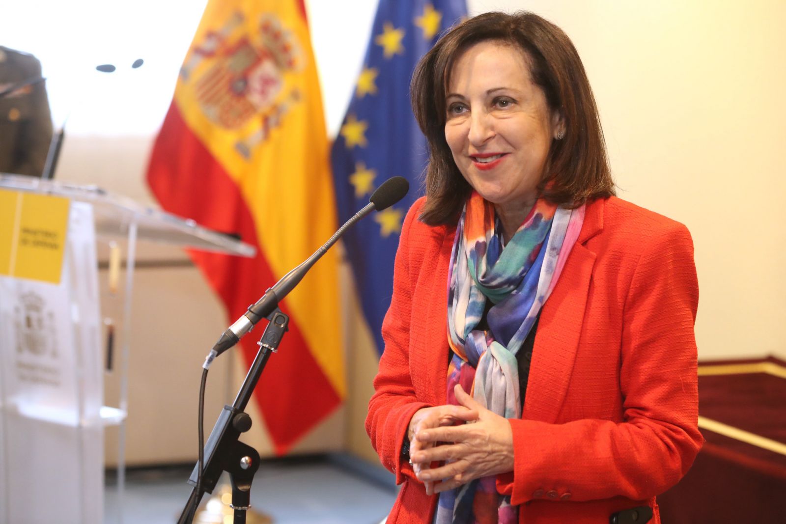 Margarita Robles, ministra de Defensa, durante una comparecencia / Infodefensa