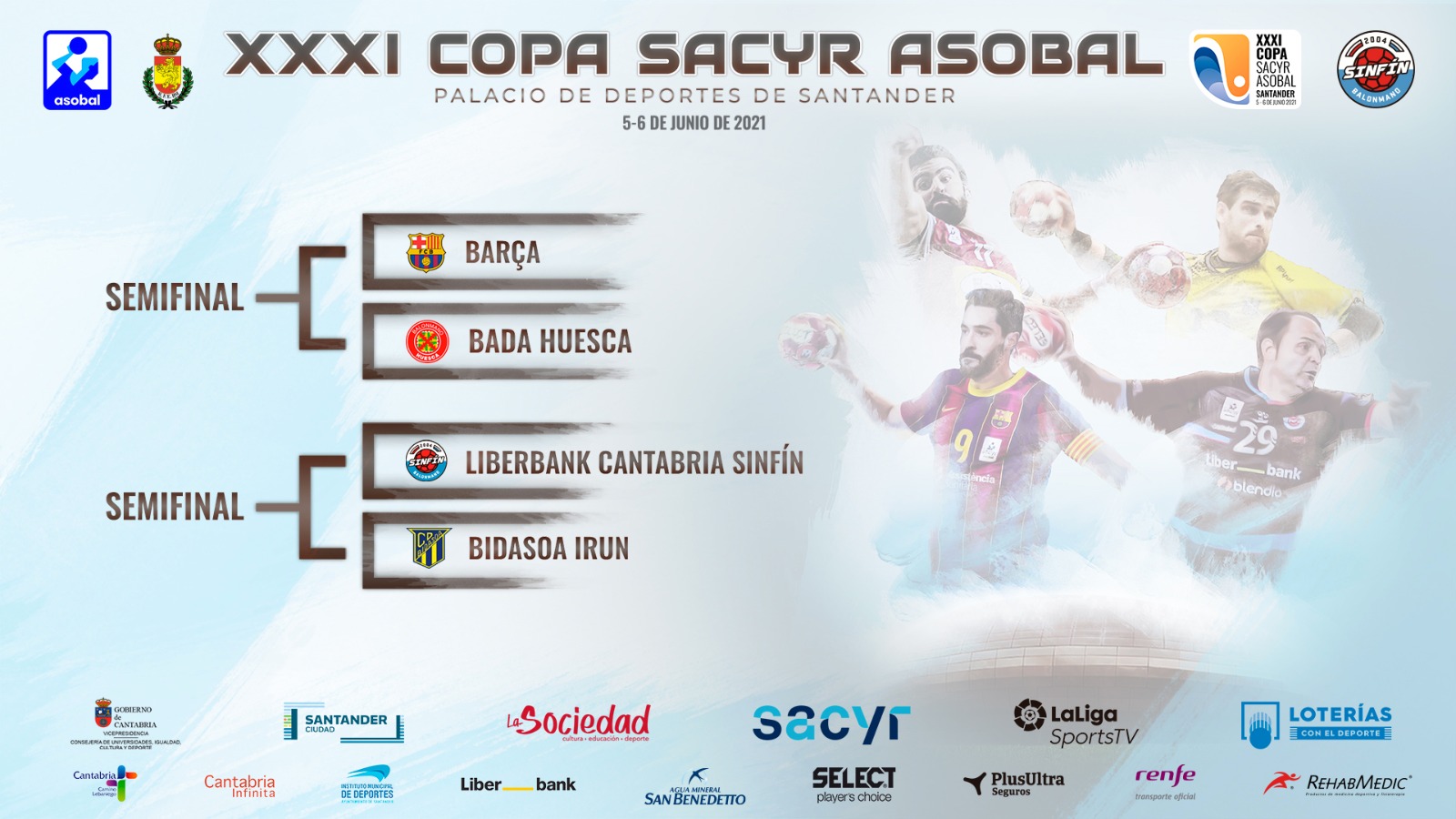 Los cruces de la Copa Sacyr Asobal que se celebrará los días 5 y 6 en Santander / Asobal