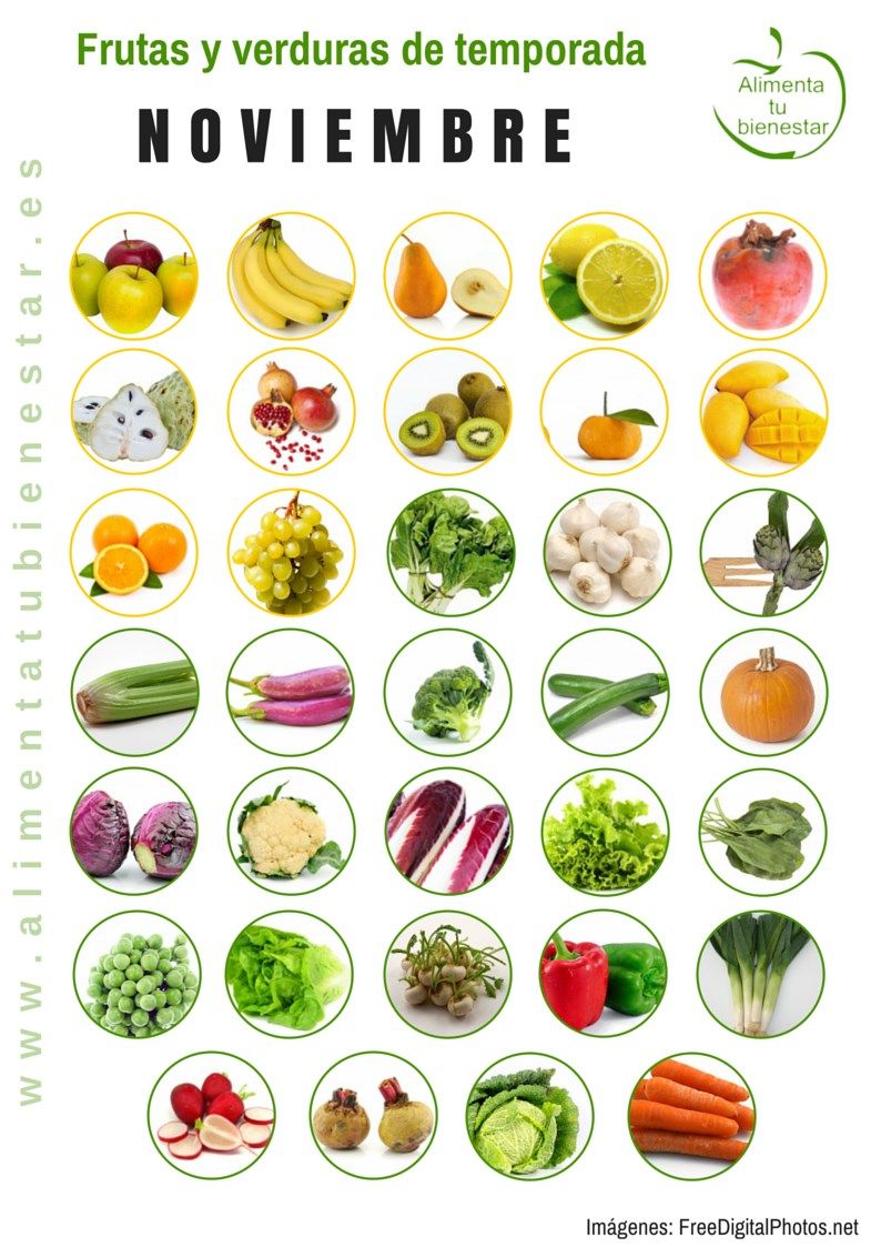 Las frutas y verduras de temporada de noviembre / FreeDigitalPhotos