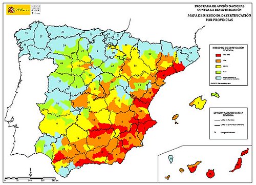 La sequía en España podría afectar gravemente al Mediterráneo y Canarias / Programa de Acción Nacional contra la Desertificación