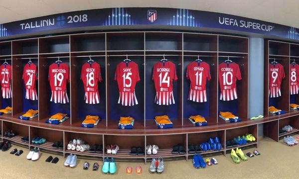 El Atleti lució la publicidad de Save The Children en la Supercopa de Europa de 2018 / Atlético de Madrid 