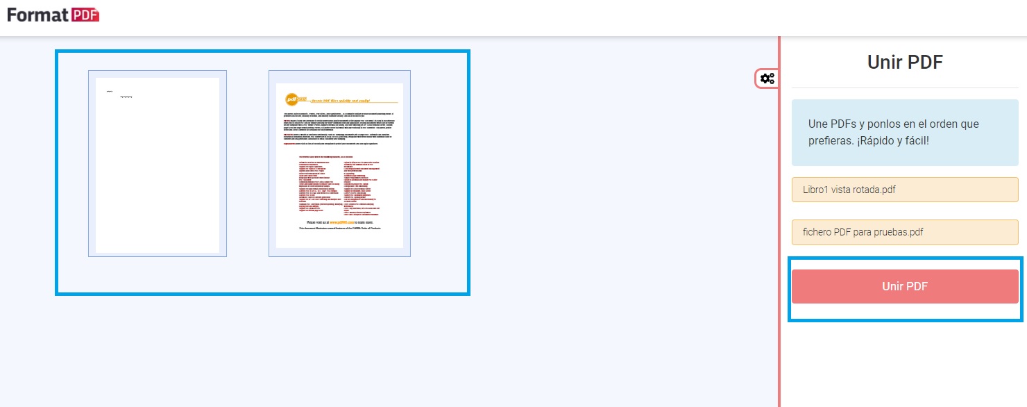  Pasos para unir PDF en FormatPDF.com  