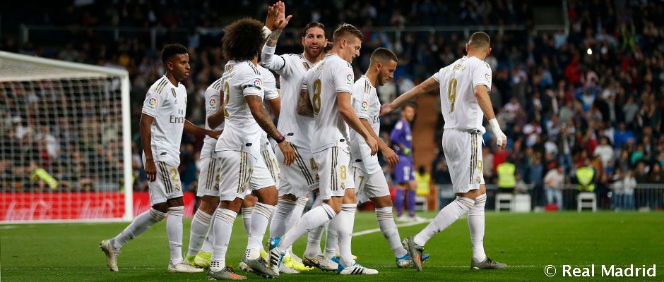 El Real Madrid tras la celebración de un gol / Real Madrid