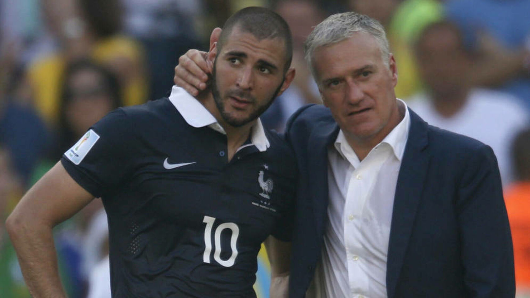 Karim Benzema junto al seleccionador francés, Didier Deshamps / El Español