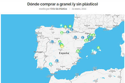 Mapa sobre dónde comprar a granel y sin plástico