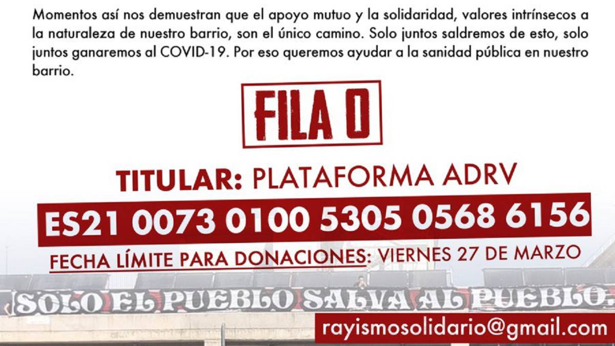 Iniciativa "Rayismo Solidario" / Plataforma ADRV