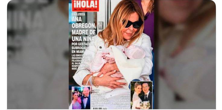 Ana Obregón en la portada de HOLA con un bebé en brazos