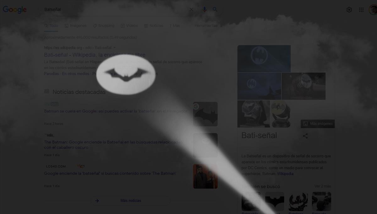 El símbolo de Batman: ya disponible en el buscador de Google