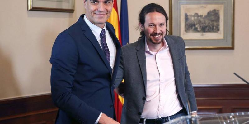 El acuerdo programático presentado este lunes por el PSOE y Unidas Podemos. El acuerdo programático presentado este lunes por el PSOE y Unidas Podemos.