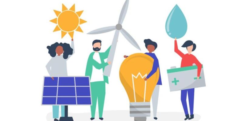 Imagen de una representación de las energías renovables/Corresponsables Energías renovables y gastos