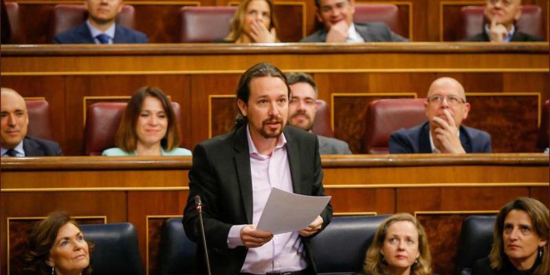 El vicepresidente del Gobierno Pablo Iglesias durante su intervención en el pleno del Congreso | Foto: Congreso de los Diputados