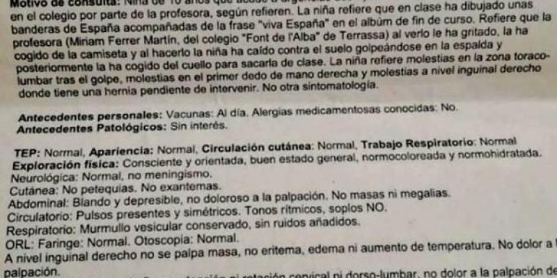 Agresión niña bandera de España profesora Agresión niña bandera de España profesora