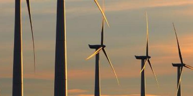 Plataforma de molinos de viento para obtener energía eólica 