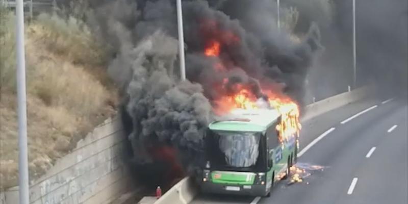 Autobús incendio Torrelodones