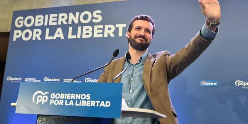 Pablo Casado en un mitín del Partido Popular