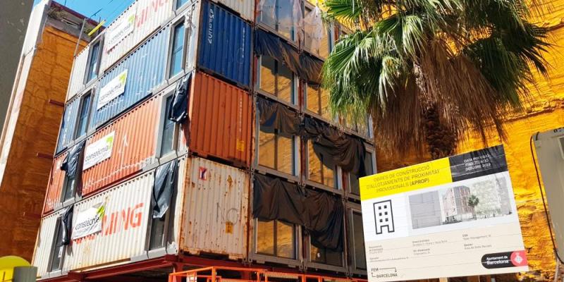 Vivienda Barcelona Nuevo edificio de viviendas construidas con contenedores en Barcelona.