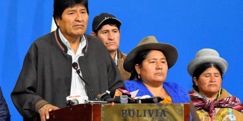 Evo Morales durante una rueda de prensa. Foto de EFE