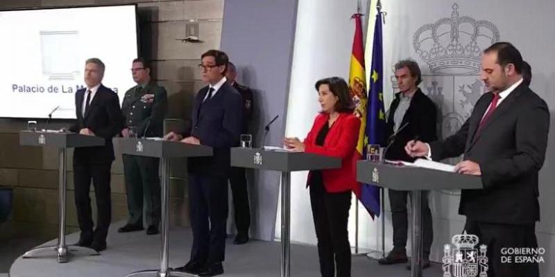 Los cuatro ministros, durante la comparedencia | Foto: La Pool Moncloa Los cuatro ministros, durante la comparedencia | Foto: La Pool Moncloa