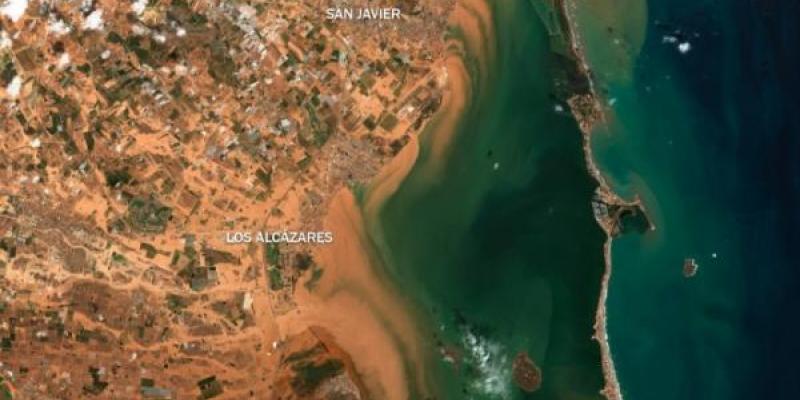 Efectos de la gota fría a su paso por el Mar Menor, en Murcia. Mar Menor