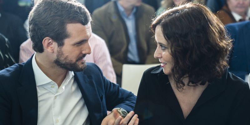 Fuente: PP El presidente del PP, pablo Casado, junto a la presidenta madrileña Isabel Díaz Ayuso.