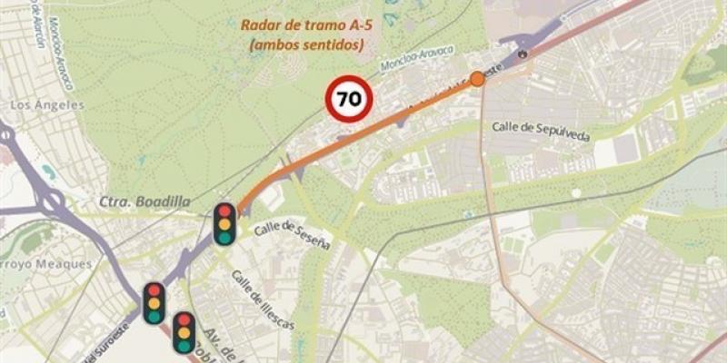 El radar de tramo de la A5 comenzará a multar el martes a quien supere los 70km/h Radar a5