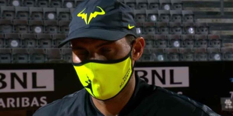 Rafa Nadal estrena sus mascarillas en el Masters 1000 de Roma