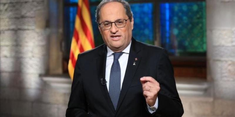 El president Torra en una comparecencia pública 