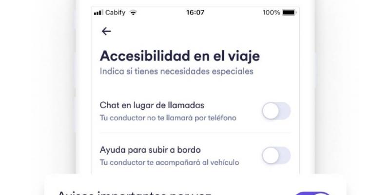 Nuevas funciones de accesibilidad en Cabify